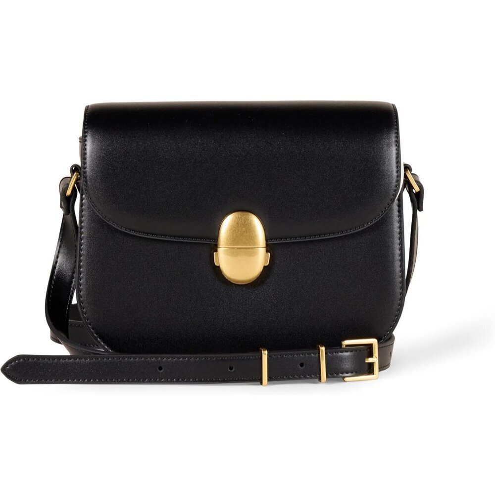 Women's Faux Leather Crossbody Bag Adjustable Strap Secure Lock Light